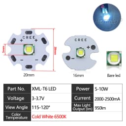 High Power LED 5w10W 5050 XLM T6 XMLL2 5050-L2 Chip diodes 3V 3.7V Flashlights Parts DIY For Bicycle Car accessories Headlamp