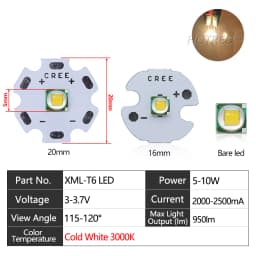 High Power LED 5w10W 5050 XLM T6 XMLL2 5050-L2 Chip diodes 3V 3.7V Flashlights Parts DIY For Bicycle Car accessories Headlamp