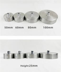 Stainless Steel Ceiling Plate High Quality Pendant Lamp Disc Fixed Base Silver Round Straight-side Panel Lamp Accessories Canopy