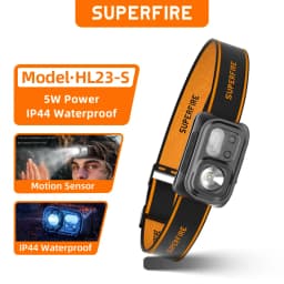 SUPERFIRE HL23 Powerful LED Headlamp Handfress Induction Headlight Type-C Rechargeable Mini Head Flashlight Camping Work Light