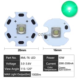 High Power LED 5W-10W 5050 XLM T6 5050-L2 3-3.7V Warm Neutral Cold White Red Green Blue UV Purple Chip Diodes Flashlights Part