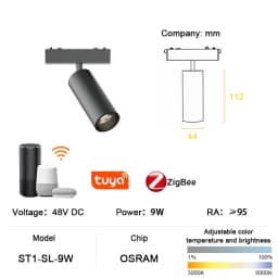 ST1 Series Smart TUYA ZIGBEE Ultra Thin Aluminum Magnetic Track Light 6mm No Cell Required High Hardness Modern Flexible Fixture