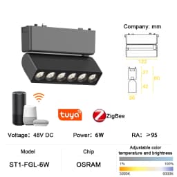 ST1 Series Smart TUYA ZIGBEE Ultra Thin Aluminum Magnetic Track Light 6mm No Cell Required High Hardness Modern Flexible Fixture