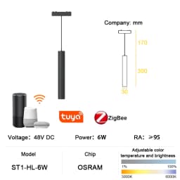 ST1 Series Smart TUYA ZIGBEE Ultra Thin Aluminum Magnetic Track Light 6mm No Cell Required High Hardness Modern Flexible Fixture