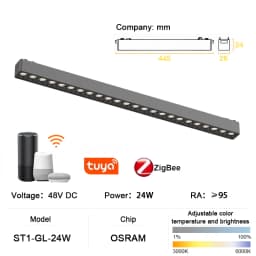 ST1 Series Smart TUYA ZIGBEE Ultra Thin Aluminum Magnetic Track Light 6mm No Cell Required High Hardness Modern Flexible Fixture