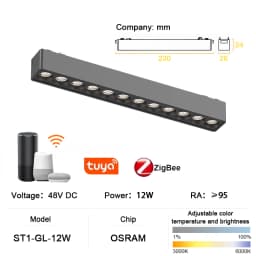 ST1 Series Smart TUYA ZIGBEE Ultra Thin Aluminum Magnetic Track Light 6mm No Cell Required High Hardness Modern Flexible Fixture
