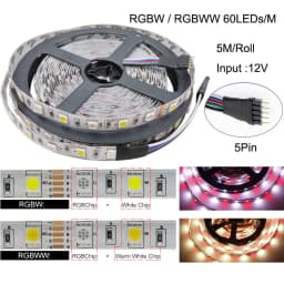 LED Strip 5050 DC 12V 24V RGB Warm White 5 Meter Waterproof Flexible Light Stripe 60LED/MLed Tape Luces Lamp Ribbon Tv Backlight
