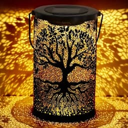1pc Hanging Solar Lantern Outdoor Waterproof Vintage Solar Light Metal LED Decorative Lights