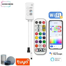 TUYA Addressable Controller With 24Keys Remote Control RGBIC Smartlife RGBIC LED Strip Controller Chase effect Work With Alexa
