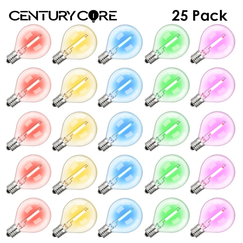 Multicolor G40 Led Bulbs Outdoor E12 110V 220V String Light Replaceable Bulb Waterproof Colorful RGB Filament Decoration Light