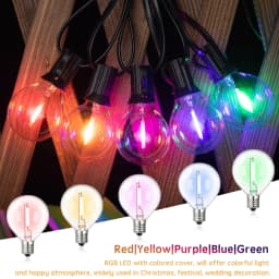 Multicolor G40 Led Bulbs Outdoor E12 110V 220V String Light Replaceable Bulb Waterproof Colorful RGB Filament Decoration Light