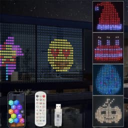 400LEDs Smart Curtain Lights Bluetooth App LED String RGB Fairy Lights DIY Music Change Display for Window Bedroom Decoration