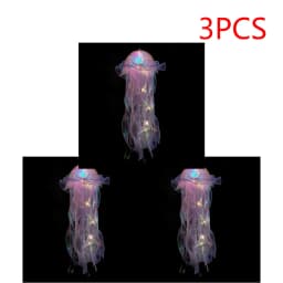 5PCS Jellyfish Bedroom Night Light Lamp Button Battery Hanging Atmosphere Decoration Lamp with Ribbon&Bead for Girl Bedroom 2024