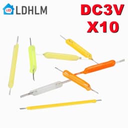 10Pcs 3V COB LED Ceramics Filament Edison Bulb Lamp Parts 19mm 29mm 39mm 54mm 68mm Edison Bulb Light Diodes Accessories Lighting