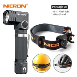 NICRON Led Flashlight Handfree Dual Fuel 90 Degree Twist Rotary Clip 600LM Waterproof Magnet Mini Lighting LED Torch Outdoor N7