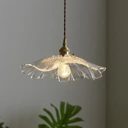 Vintage Pendant Lights Flower Glass Hanging Lamps Home Decoration Lighting Living Room Bedroom Bedside Light Fixture Indoor Shop