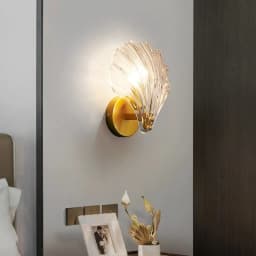 Nordic Simple Glass Shell Wall Lamp Bedroom Living Room Corridor Wall Light E14 Bedside Lamps Indoor Decoration Fixtures