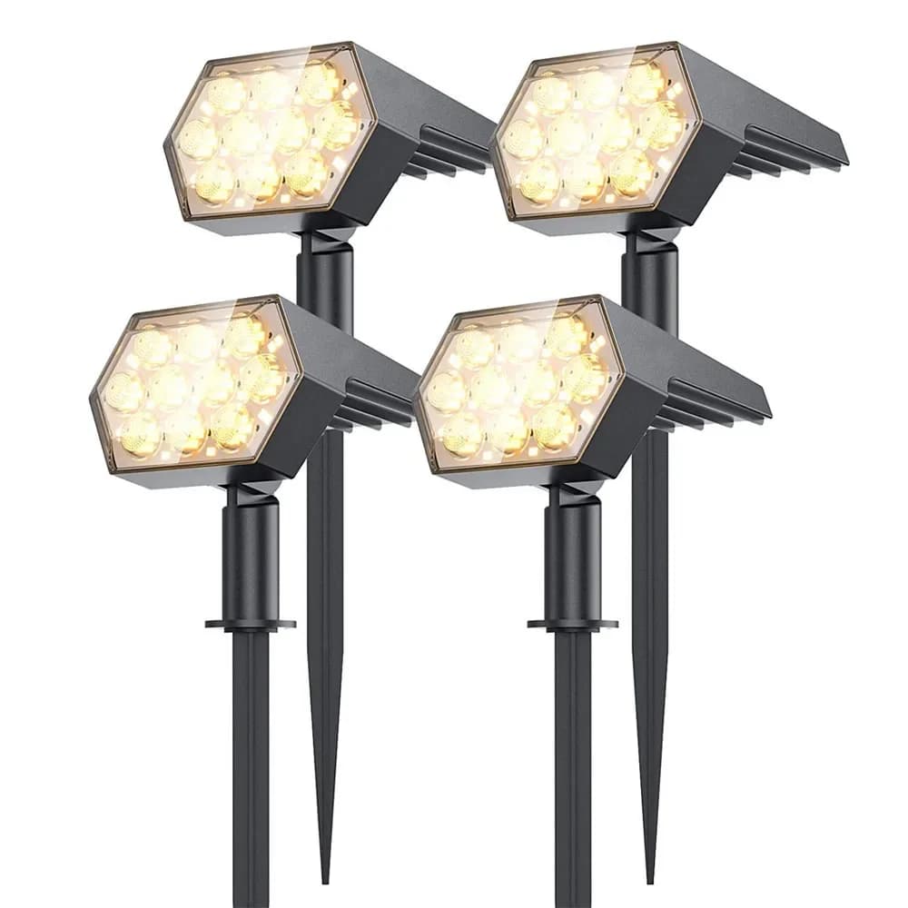 Solar Lights Outdoor 92 LED Solar Spot Lights Outdoor IP67 Waterproof Solar Garden Lights 2 In 1 for Yard Garden Porch
