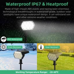 Solar Lights Outdoor 92 LED Solar Spot Lights Outdoor IP67 Waterproof Solar Garden Lights 2 In 1 for Yard Garden Porch