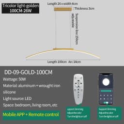 Contemporary Dining Room Pendant Light Sleek LED Arc Hanging Lamp Adjustable Brightness Energy Efficient Ideal for Kitchen Resta