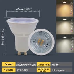 1-10PCS GU10 LED Lamp Spotlight Bulb AC220V LED bulb 3/6/9/12W Indoor Lighting Bulb Easy To Install Suitable For Kitchen Living
