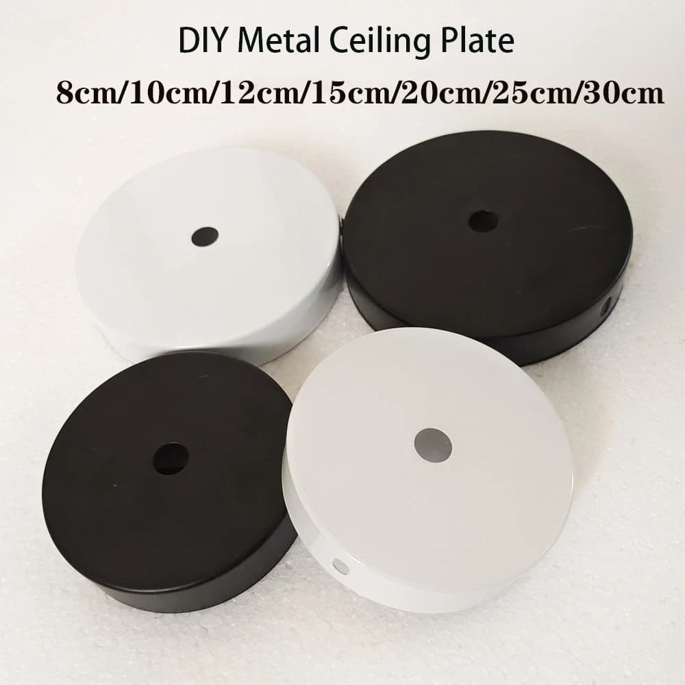 Ceiling Plate Round 8/10/12/15/25/30cm Black/White Lighting Accessories For Pendant Lamp Ceiling Lamp DIY +Lock Wire Lamp Base