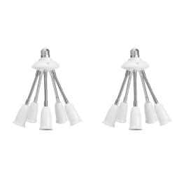 Universal E27 Lamp Base 85-285V Adjustable Tube LED Light Bulb Extension Lamp Holder 2/3/4/5Head Adapter Conversion Socket