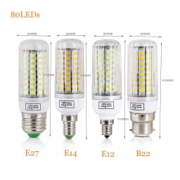 E27 E14 B22 LED Corn Light Bulbs Screw Bayonet Cap SES 7W 12W 30W 45W Ultra Bright 165LEDs Replace 150W Halogen Lamps