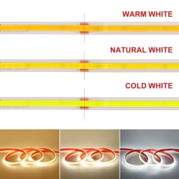 AC 230V COB Strip 240LEDs/M IP65 Waterproof Tape Adhesive With 2Pin Wire Cable 220V Cold Natural Warm White 10CM Can Be Cut