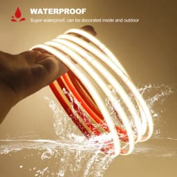 AC 230V COB Strip 240LEDs/M IP65 Waterproof Tape Adhesive With 2Pin Wire Cable 220V Cold Natural Warm White 10CM Can Be Cut