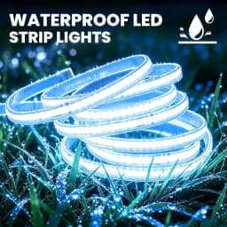 AC 230V COB Strip 240LEDs/M IP65 Waterproof Tape Adhesive With 2Pin Wire Cable 220V Cold Natural Warm White 10CM Can Be Cut