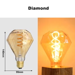 Retro Edison E27 E14 LED Light Bulb 220V Diamond Love ST64 A60 G80 G95 G125 T185 Vintage Glass Bulb Lamp For Home Decor Lighting
