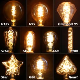 Retro Edison E27 E14 LED Light Bulb 220V Diamond Love ST64 A60 G80 G95 G125 T185 Vintage Glass Bulb Lamp For Home Decor Lighting