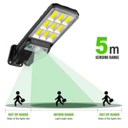 Powerful LED Solar Outdoor Led Courtyard Wall Lamp 3 Modes Human Body Induction Garden Terrace Garage Door Street Lighting
