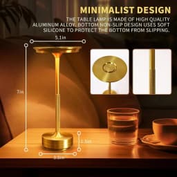 HPH Decorative Table Lamp Wireless Simple Dimmable Room Decorations Classic Retro Table Lamp Rechargeable Touch Desk Lamp