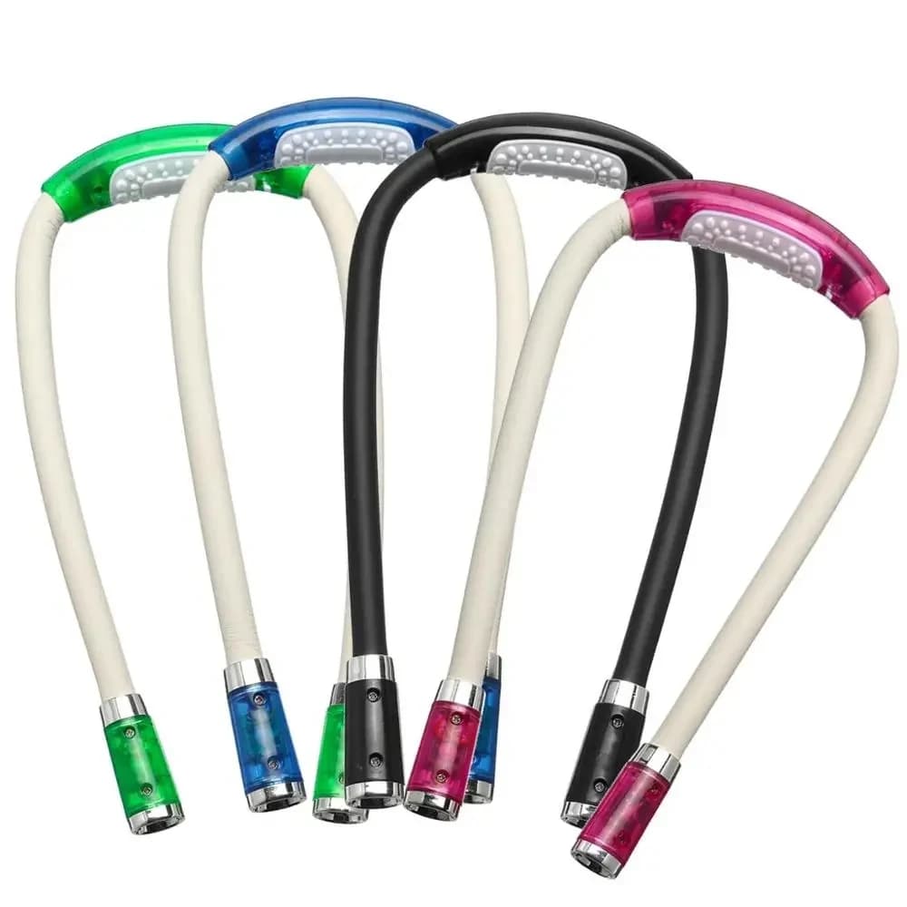 LED Neck Reading Light Book Light for Reading in Bed Bendable Arms Knitting Repairing Camping Running Portable Flashlight