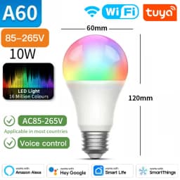 TNCE Tuya E27 Bulb WIFI Zigbee Bluetooth, Dimmable Light LED Lamp 2700-6500k RGB, Smart Life APP, Voice with Alexa Google Home