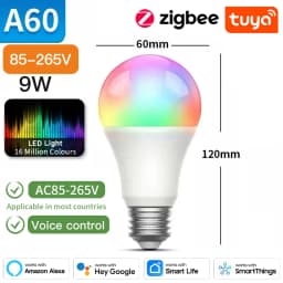TNCE Tuya E27 Bulb WIFI Zigbee Bluetooth, Dimmable Light LED Lamp 2700-6500k RGB, Smart Life APP, Voice with Alexa Google Home