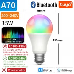 TNCE Tuya E27 Bulb WIFI Zigbee Bluetooth, Dimmable Light LED Lamp 2700-6500k RGB, Smart Life APP, Voice with Alexa Google Home