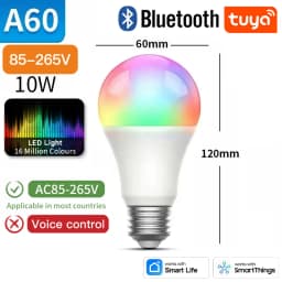 TNCE Tuya E27 Bulb WIFI Zigbee Bluetooth, Dimmable Light LED Lamp 2700-6500k RGB, Smart Life APP, Voice with Alexa Google Home