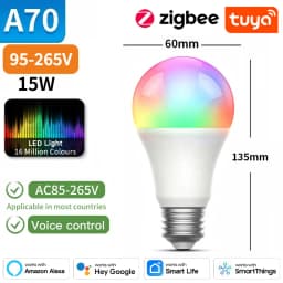 TNCE Tuya E27 Bulb WIFI Zigbee Bluetooth, Dimmable Light LED Lamp 2700-6500k RGB, Smart Life APP, Voice with Alexa Google Home