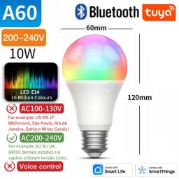 TNCE Tuya E27 Bulb WIFI Zigbee Bluetooth, Dimmable Light LED Lamp 2700-6500k RGB, Smart Life APP, Voice with Alexa Google Home
