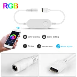 Mini Led Controller DC12V 24V Dimmer RGB /Single Color /CCT COB Strip Light Controller Alexa Google Assistant Voice Control