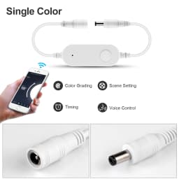 Mini Led Controller DC12V 24V Dimmer RGB /Single Color /CCT COB Strip Light Controller Alexa Google Assistant Voice Control