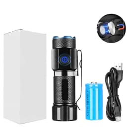 20W Mini Flashlight Super Bright P50 LED Flashlights with Tail Magnet 16340 Battery USB Rechargeable Camping Emergency Torch