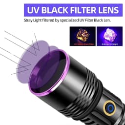 2024 New 80W 365nm UV Flashlight USB Rechargeable UV Light Powerful Black Light Flashlight for Pet Urine Detection, Resin Curing
