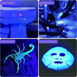 2024 New 80W 365nm UV Flashlight USB Rechargeable UV Light Powerful Black Light Flashlight for Pet Urine Detection, Resin Curing