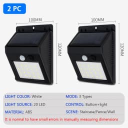Modern LED Solar Wall Lamp Outdoor PIR Motion Sensors Waterproof Light Courtyard Decoration Lightsporch Garden Fence Path Lights