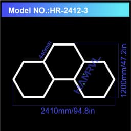 Hexagon LED Lighting for Garage Barbecue Shop Barbershop Gym Bar Car Detailing Showroom 4S Workshop Ceiling Light Honeycomb Tube