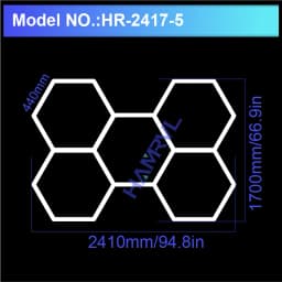 Hexagon LED Lighting for Garage Barbecue Shop Barbershop Gym Bar Car Detailing Showroom 4S Workshop Ceiling Light Honeycomb Tube